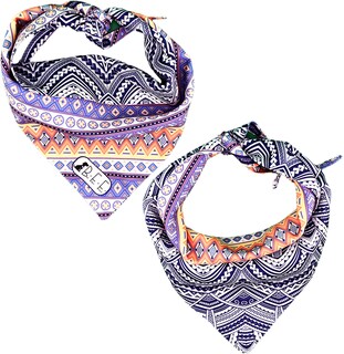 Foto 7 | Kit 3 Bandanas Artesanales Para Perro Bff 029 - Textil - Paliacate Doble Vista 6 Looks Diferentes