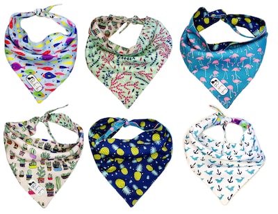 Foto 1 | Kit 3 Bandanas Artesanales Para Perro Bff 018-flamingo Paliacate Doble Vista 6 Looks Diferentes