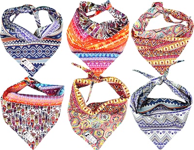 Foto 1 | Kit 3 Bandanas Artesanales Para Perro Bff 022-áfrica Paliacate Doble Vista 6 Looks Diferentes.