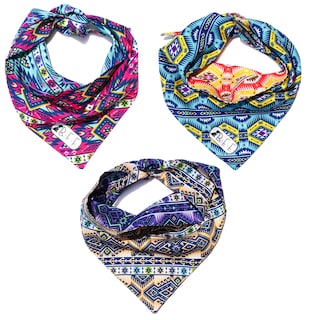 Foto 2 | Kit 3 Bandanas Artesanales Para Perro Bff 023-aztec Paliacate Doble Vista 6 Looks Diferentes.