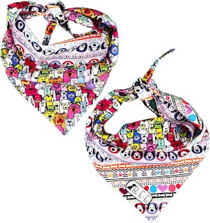 Foto 7 | Kit 3 Bandanas Artesanales Para Perro Bff 030-perro Paliacate Doble Vista 6 Looks Diferentes.
