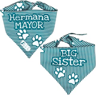 Foto 5 | Kit 3 Bandanas Artesanales Para Perro Bff 040-hermana Mayor-agua-paliacate Doble Vista 6 Looks Diferentes.