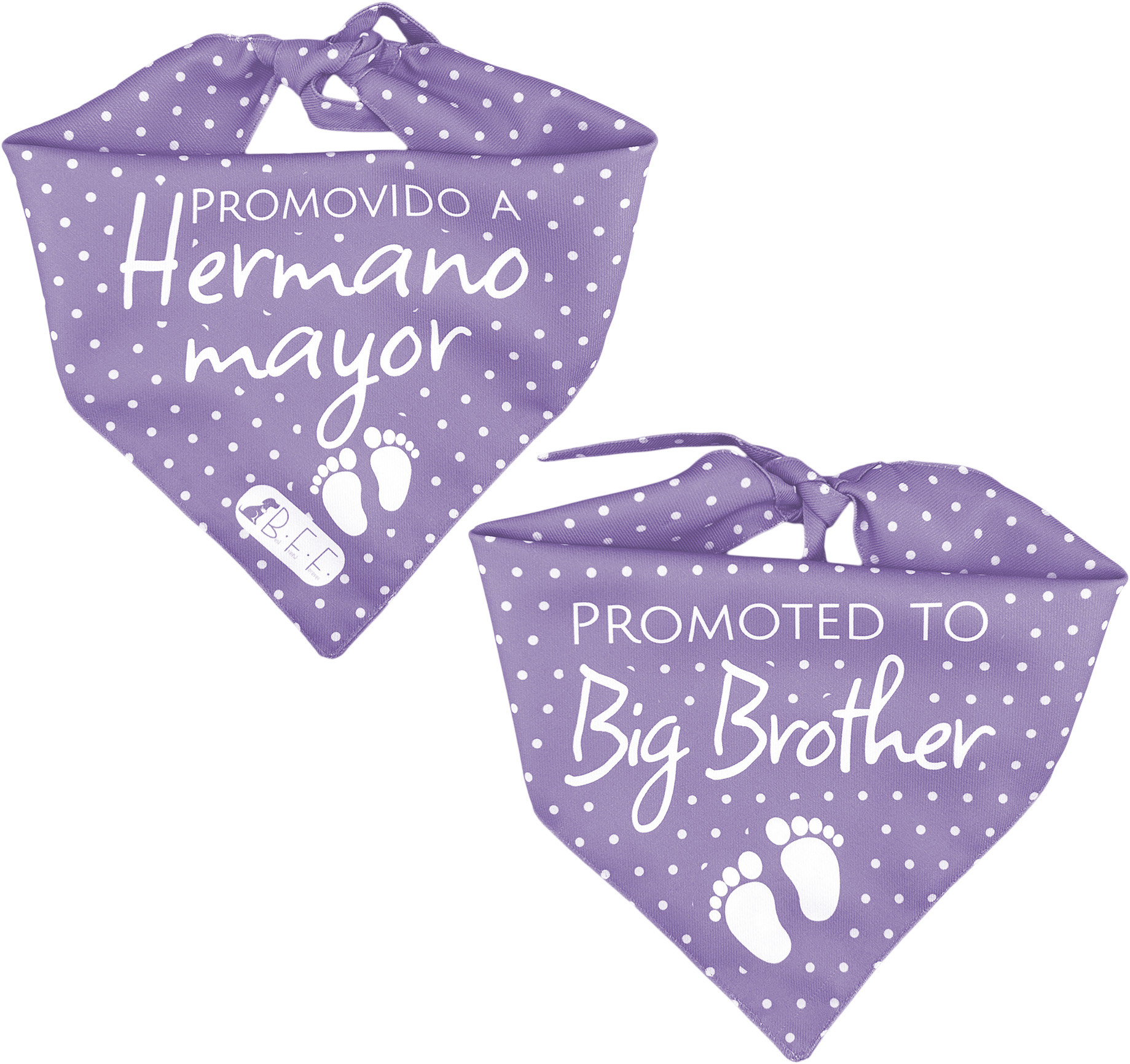 Foto 6 | Kit 3 Bandanas Artesanales Para Perro Bff 040-hermano Mayor-lavanda Paliacate Doble Vista 6 Looks Diferentes.