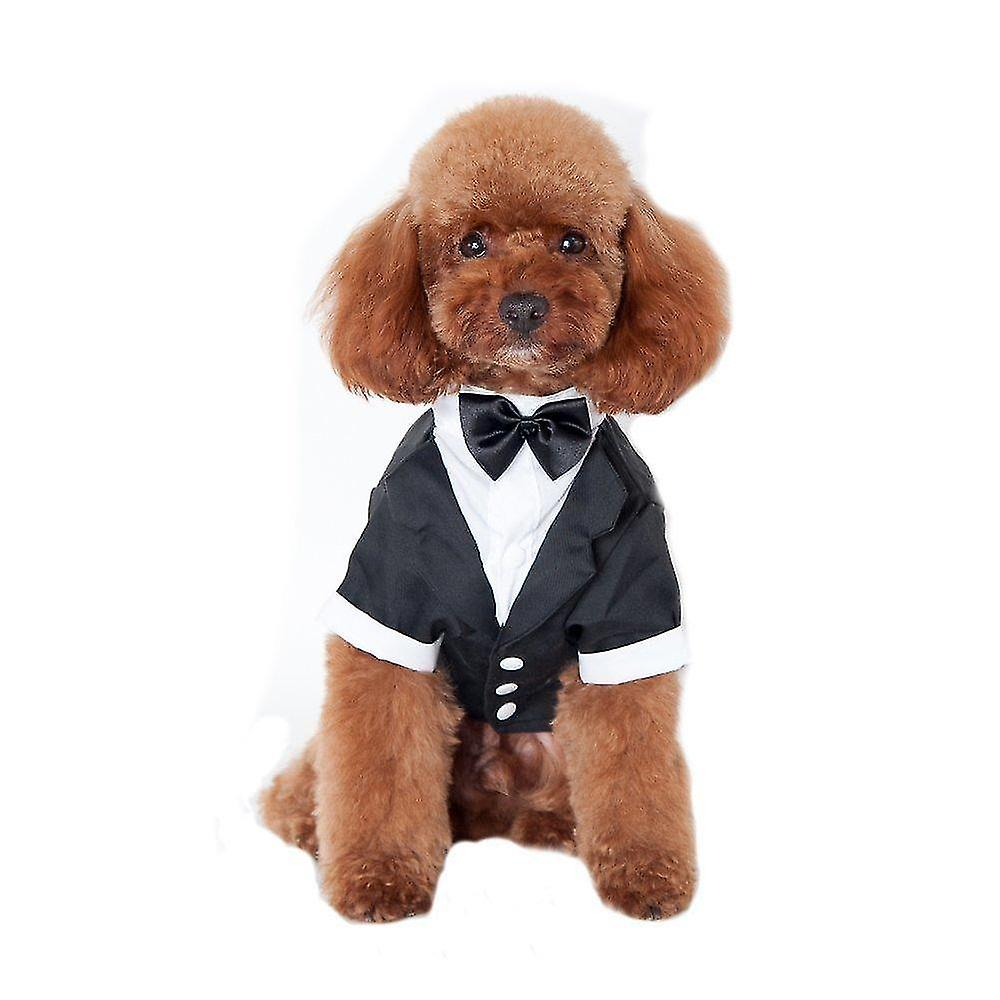 Traje De Esmoquin Para Perros Pequeños Huoguo, Mezcla De Algodón Negro - Venta Internacional.