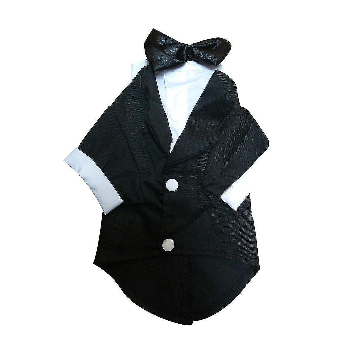 Foto 6 pulgar | Traje De Esmoquin Para Perros Pequeños Huoguo, Mezcla De Algodón Negro - Venta Internacional.