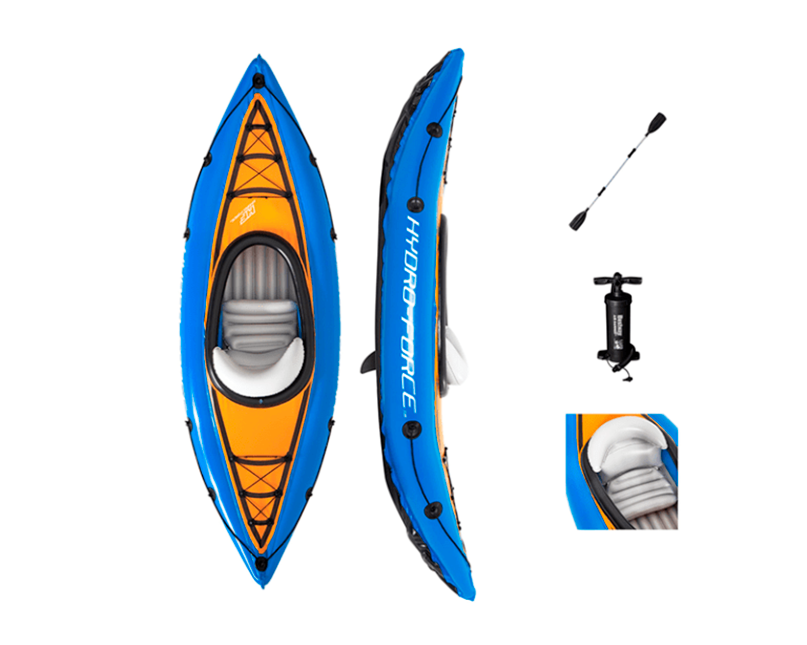 Foto 2 pulgar | Lancha Inflable Hydro Force 65115 Azul Kayak con Bomba y Remo
