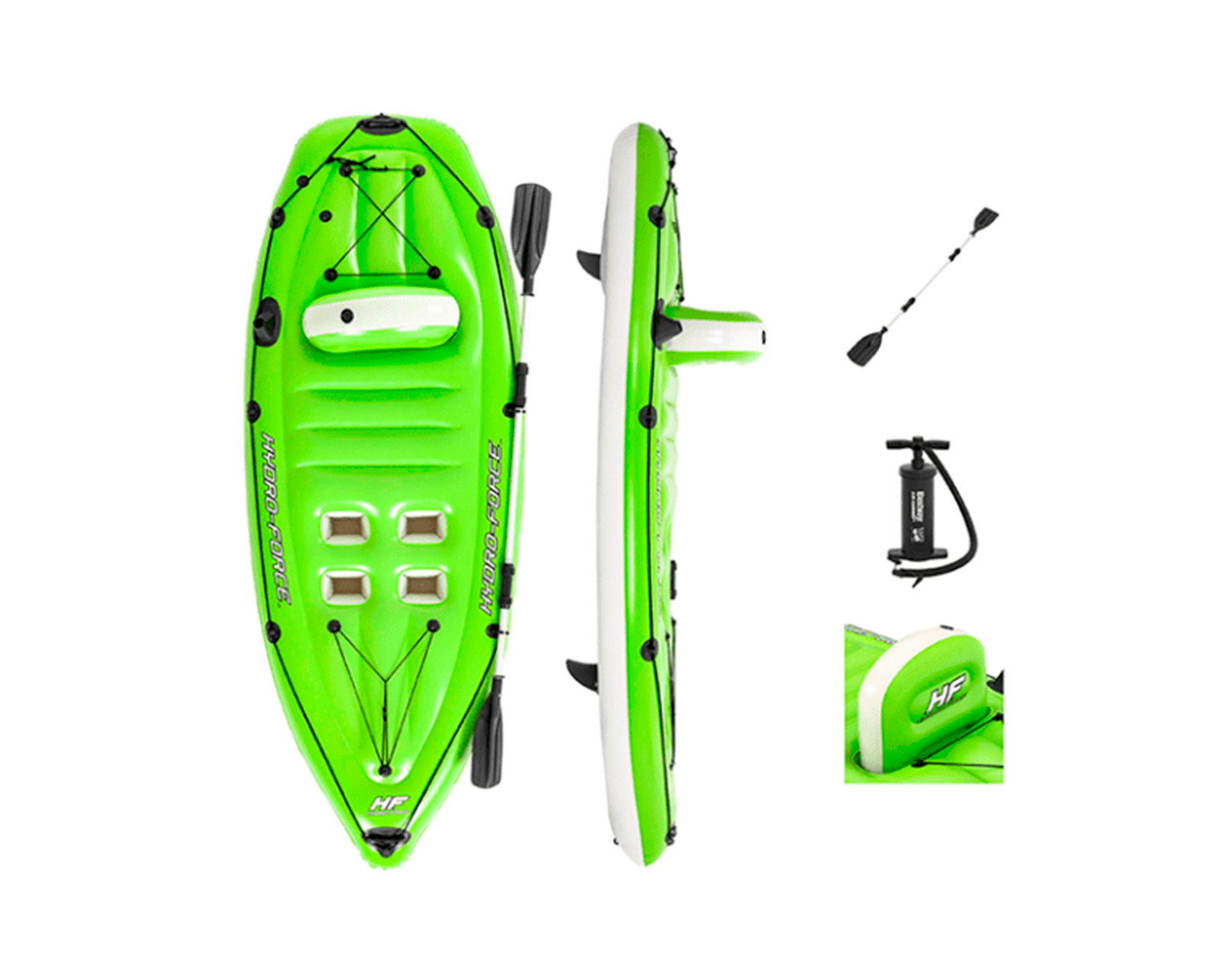 Foto 2 pulgar | Lancha Inflable Hydro-force 65097 con Remo 270 cm color Verde