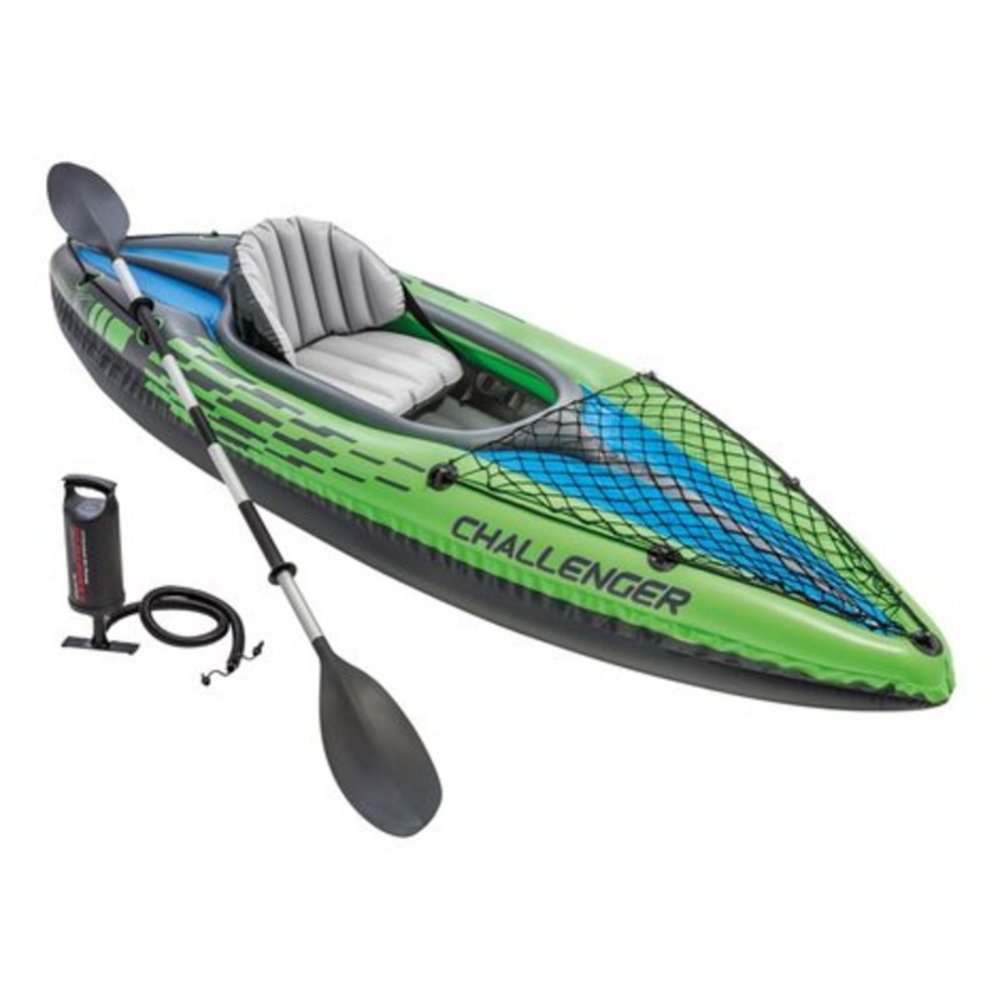 Foto 2 pulgar | Kayak Inflable Verde Challenger Individual Con Remo Y Bomba Para Inflar Intex