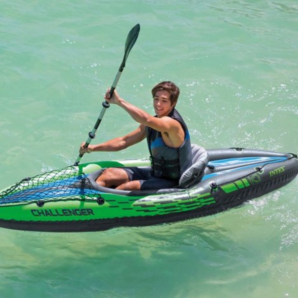 Foto 2 | Kayak Inflable Verde Challenger Individual Con Remo Y Bomba Para Inflar Intex
