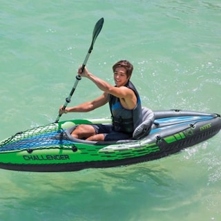 Foto 2 | Kayak Inflable Verde Challenger Individual Con Remo Y Bomba Para Inflar Intex