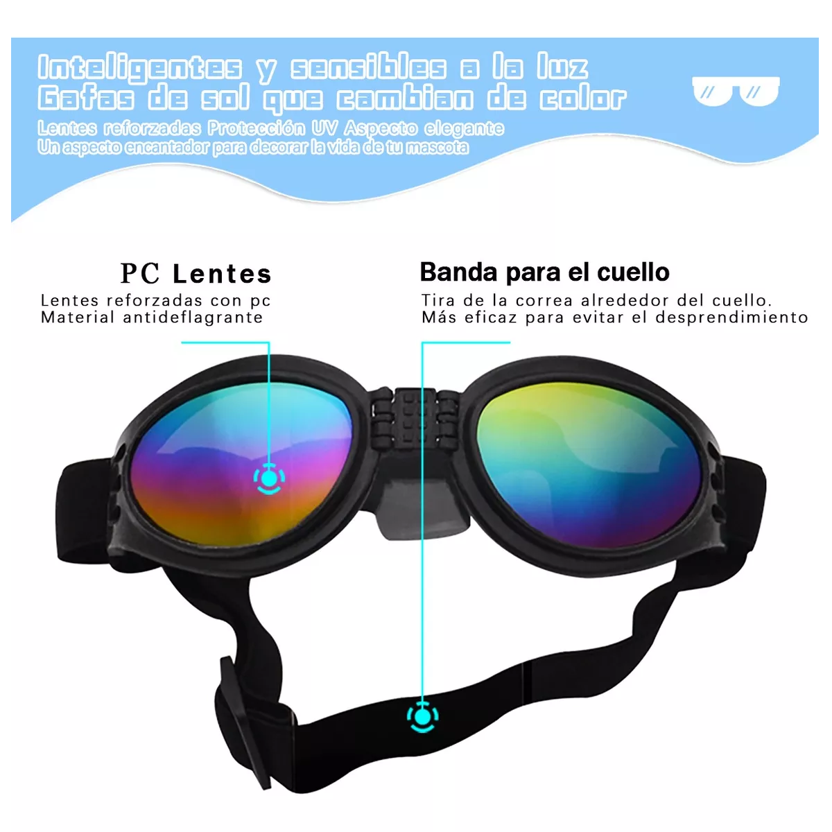 Foto 4 pulgar | Lentes de Sol para Perros Eo Safe Imports ESI-8428 color Negro Protección UV