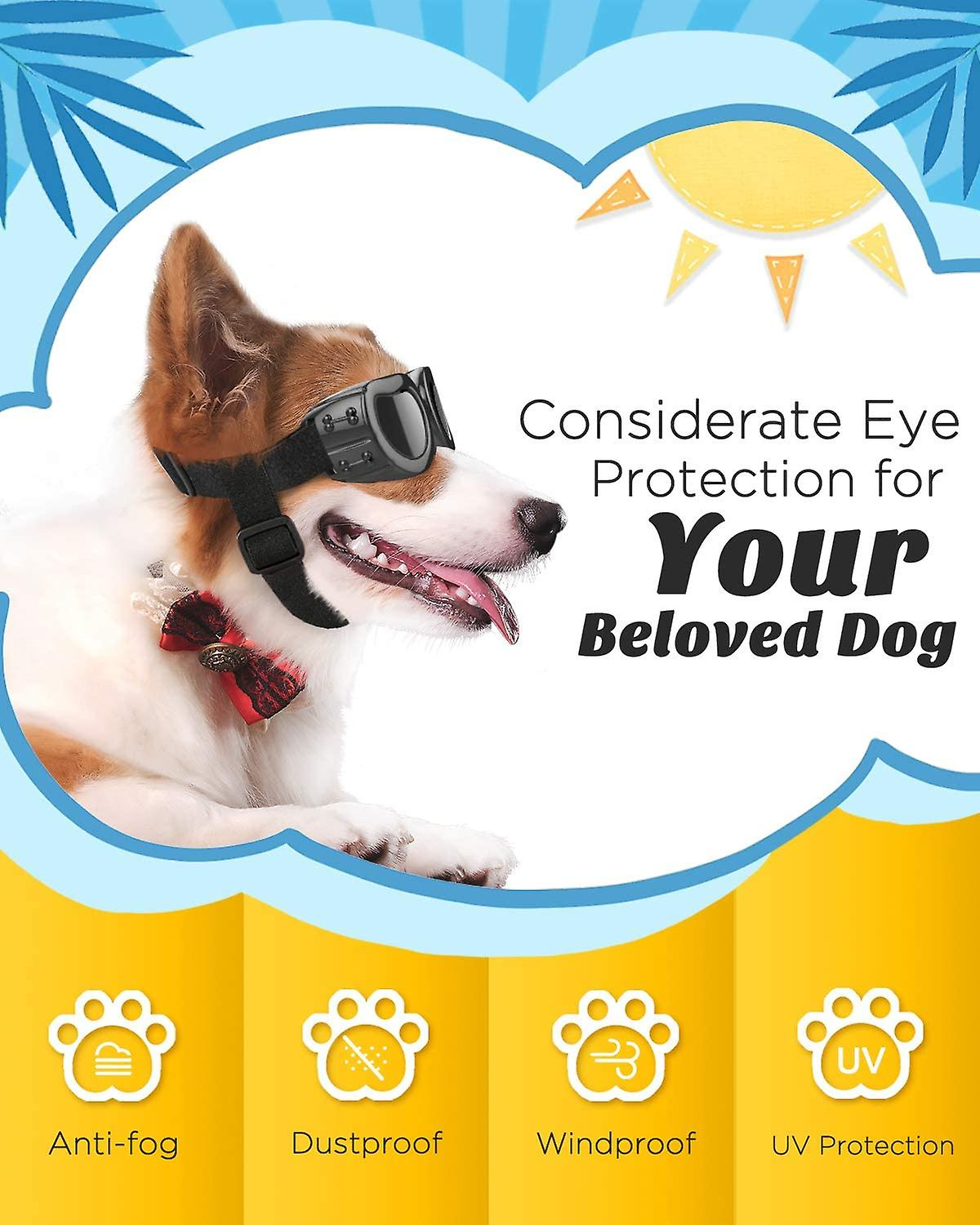 Foto 4 pulgar | Gafas De Sol Para Perros Sarahe Con Protección Uv Para Perros Pequeños - Venta Internacional.