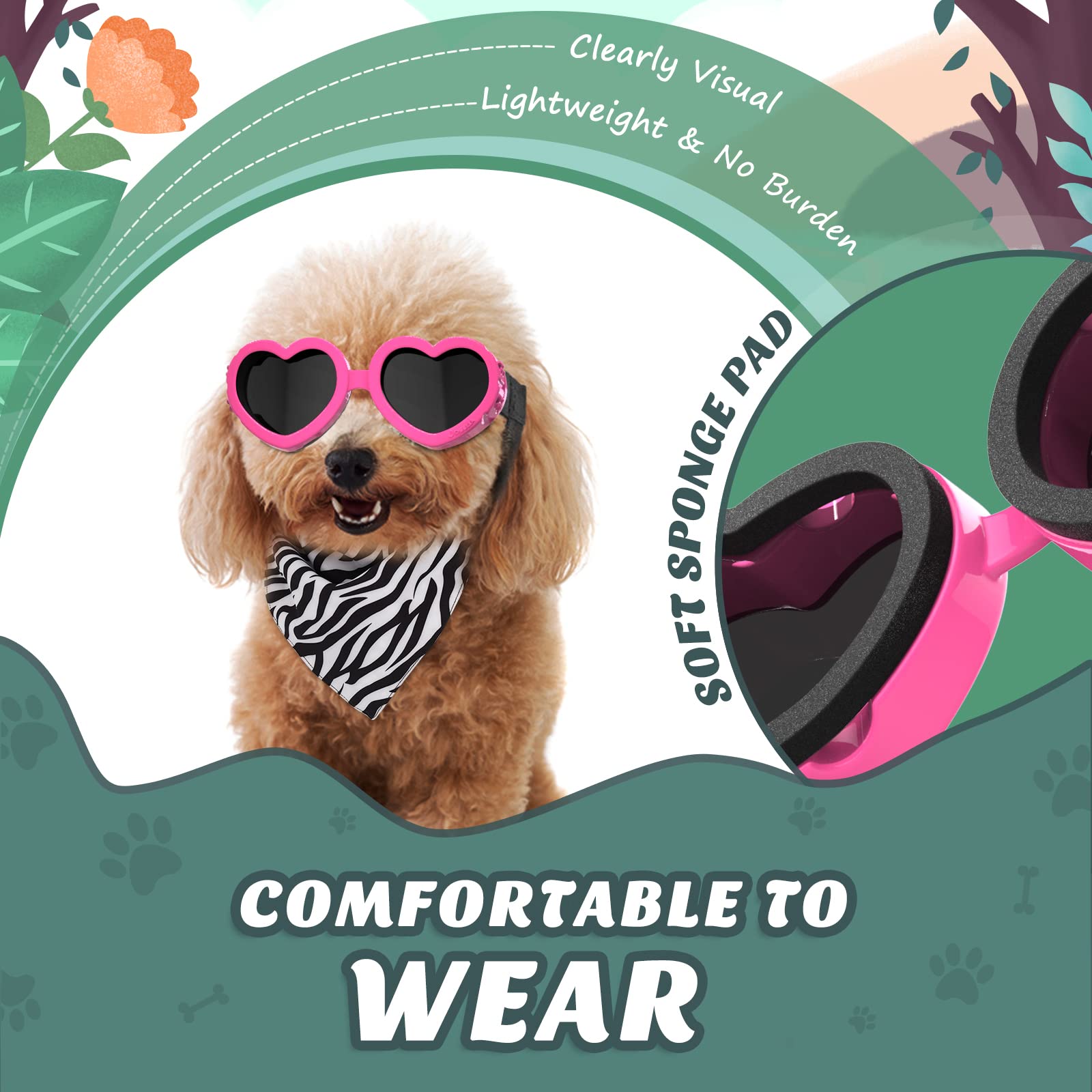 Foto 5 pulgar | Gafas De Sol Para Perros Lewondr Con Protección Uv Para Perros Pequeños - Venta Internacional.