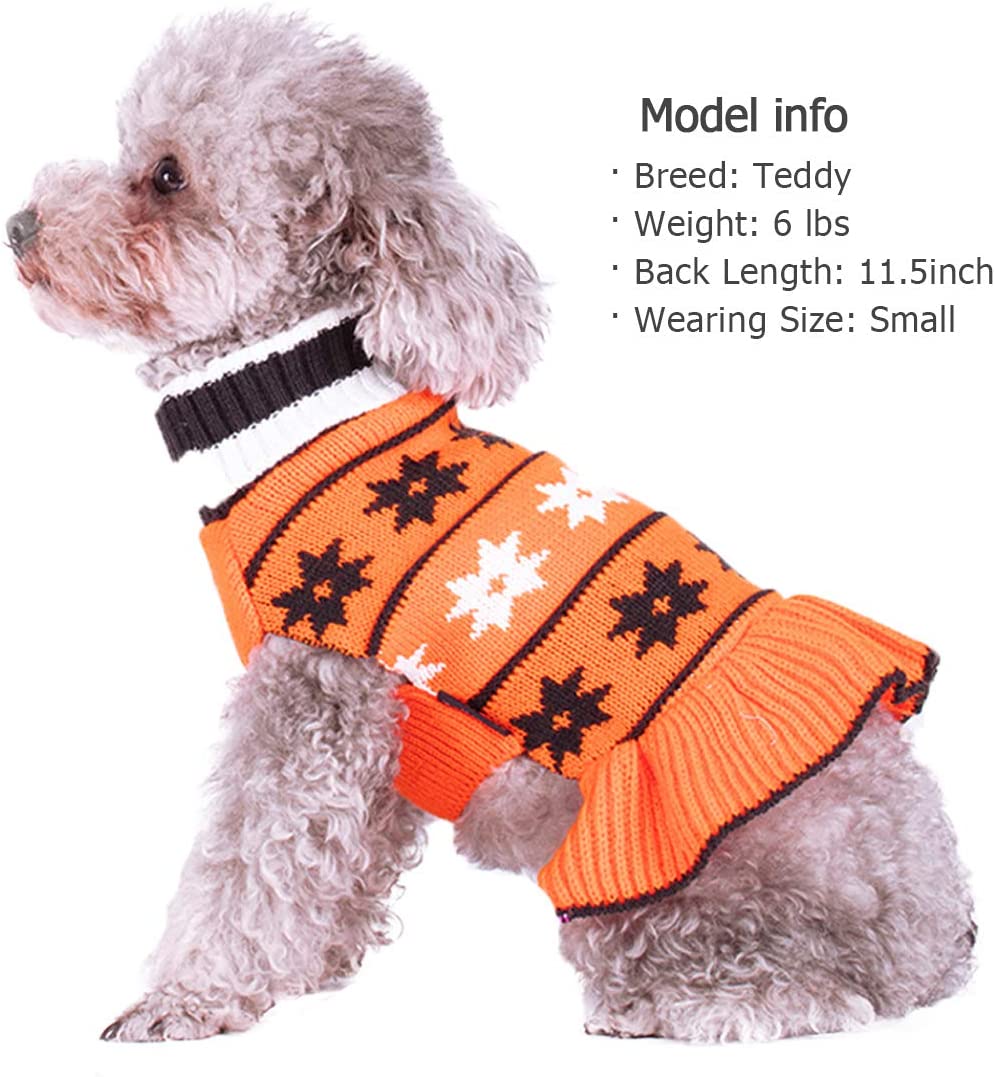 Foto 2 pulgar | Vestido Tipo Suéter Para Perros Huoguo, Cuello Alto, Naranja, Para Perros Pequeños - Venta Internacional.