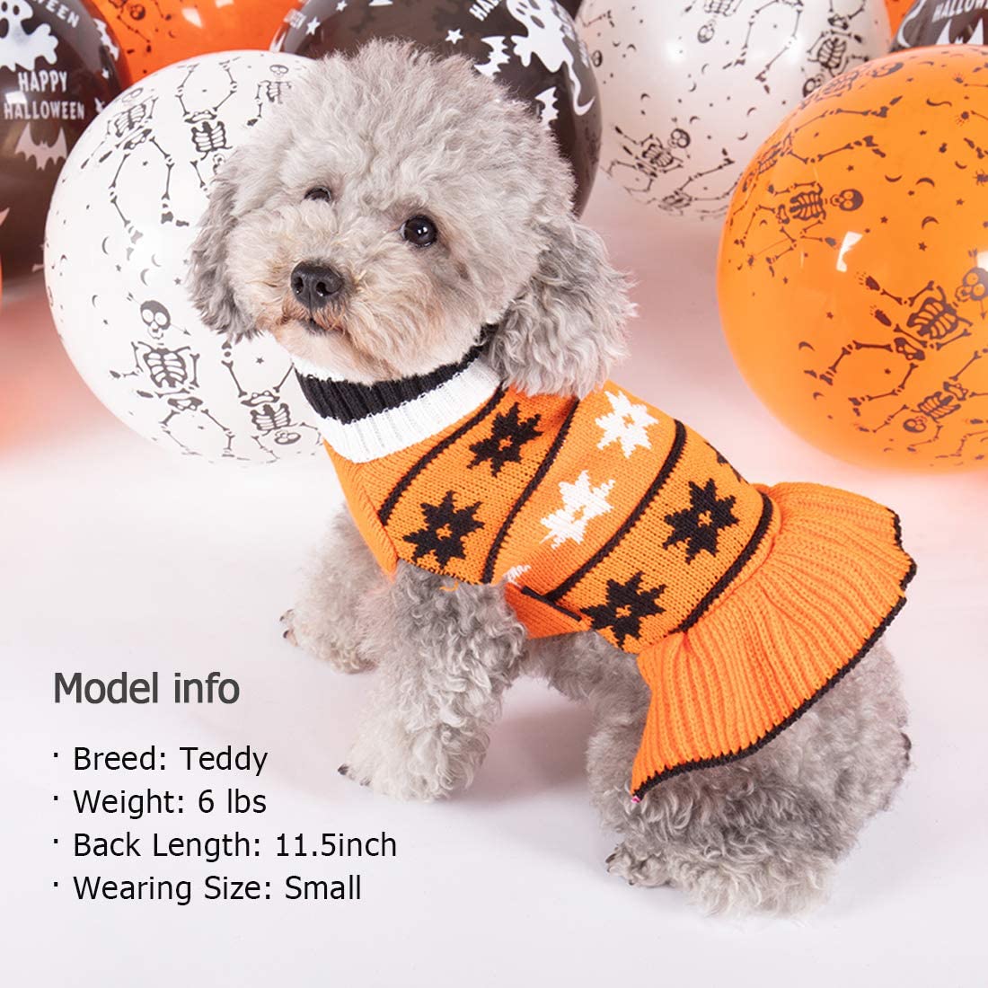 Foto 3 pulgar | Vestido Tipo Suéter Para Perros Huoguo, Cuello Alto, Naranja, Para Perros Pequeños - Venta Internacional.