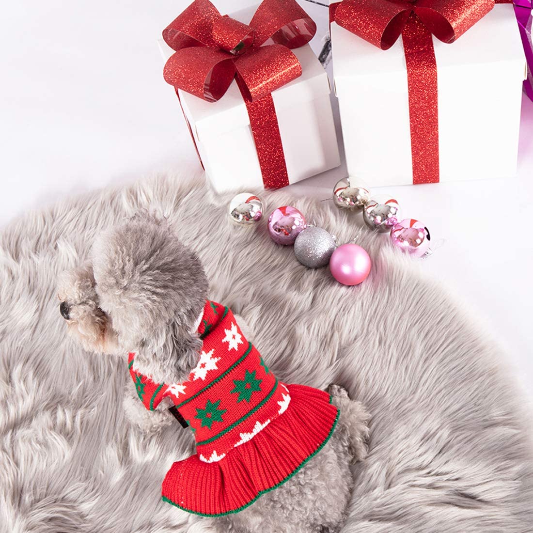 Foto 4 | Vestido Tipo Suéter Navideño Con Cuello Alto Para Perros - Huoguo - Venta Internacional.