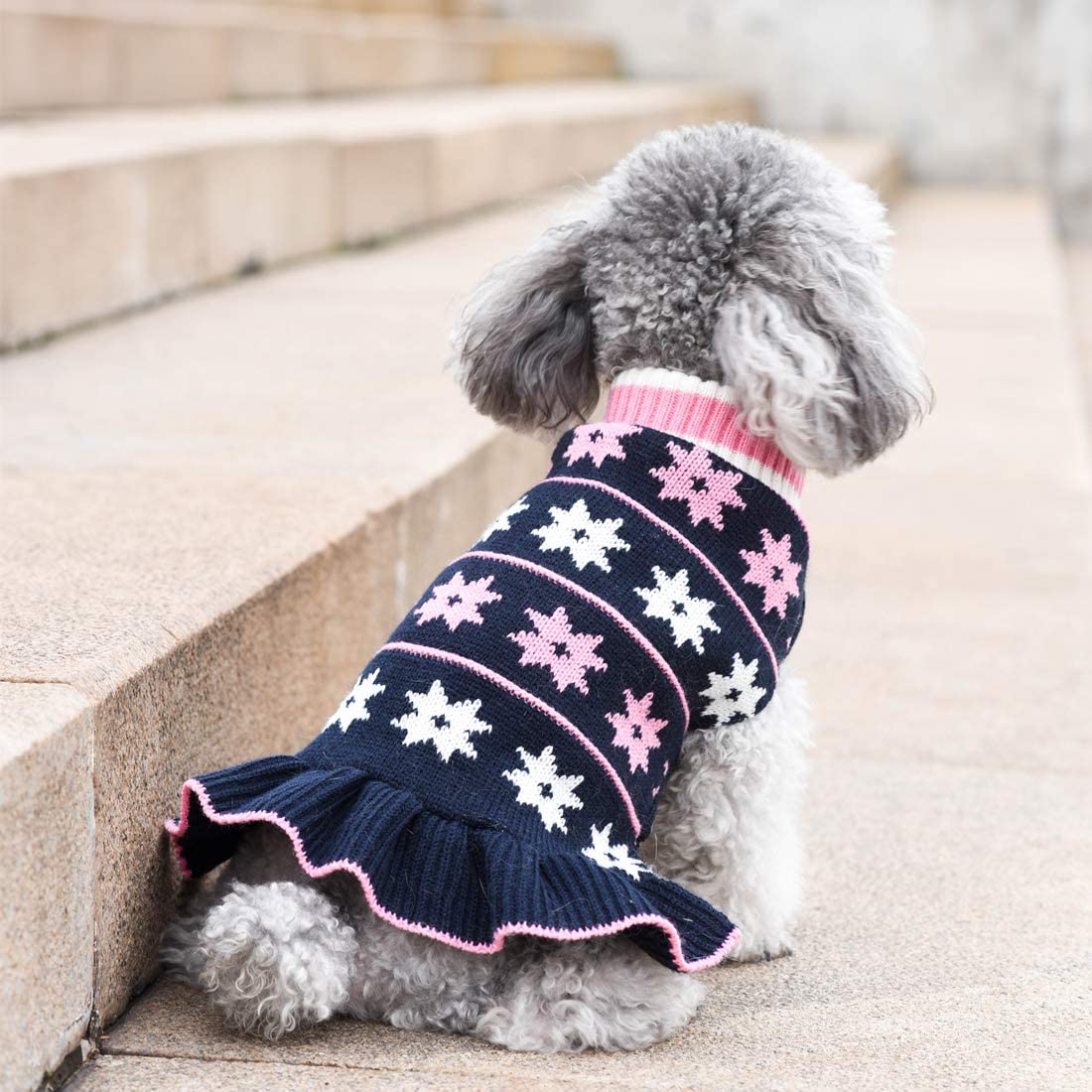 Foto 4 pulgar | Vestido Tipo Suéter Para Perros Con Cuello Alto Y Agujero Para Correa Para Tallas Pequeñas Y Mediana - Venta Intern