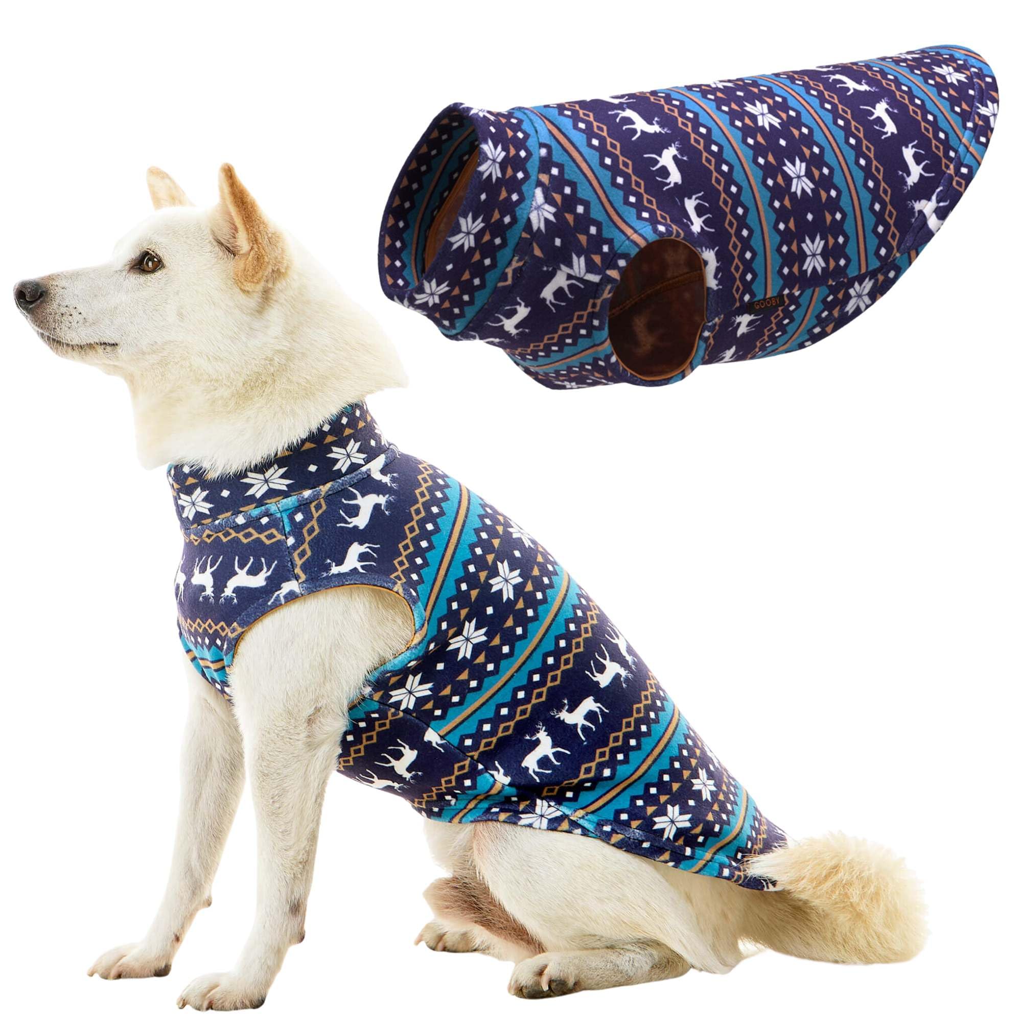 Suéter Para Perro Gooby, Chaleco De Forro Polar Elástico, Color Azul Ciervo, Talla X-small - Venta Internacional.