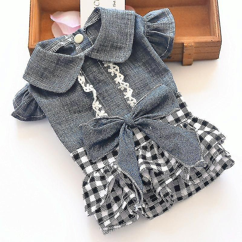 Foto 1 | Falda De Ropa Para Mascotas Para Perros Pequeños, Otoño-invierno, Mezclilla, Talla S - Venta Internacional.