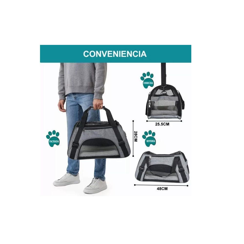 Foto 3 pulgar | Bolsa Transportadora Belug para Mascota color Gris