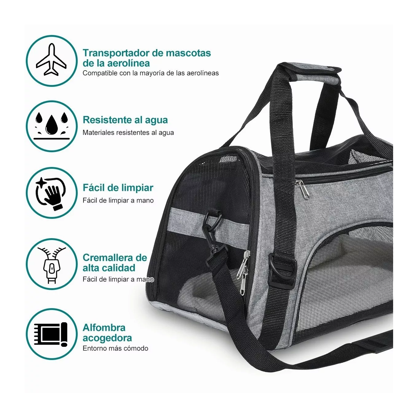 Foto 4 pulgar | Bolsa Transportadora Belug para Mascota color Gris