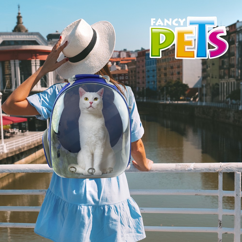 Foto 5 pulgar | Mochila Transportadora Fancy Pets Transparente y Azul Perros/Gatos Backpack