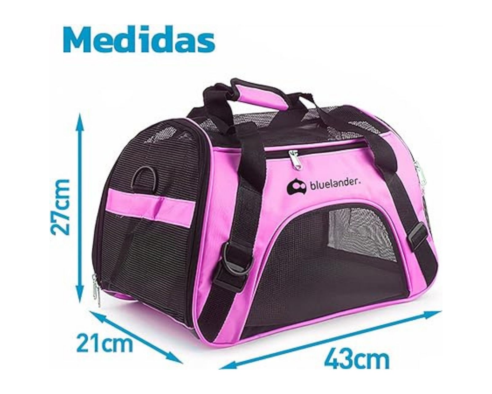 Foto 3 pulgar | Transportadora de Mascotas Bluelander SHDG-1208 Rosa para Razas Pequeñas