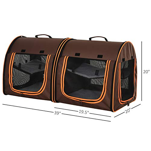 Foto 4 pulgar | Transportín Para Mascotas Pawhut, Portátil, De Lados Blandos, Con Doble Compartimento - Venta Internacional.