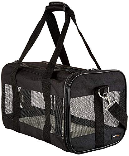 Transportín De Viaje Para Mascotas Amazon Basics De Malla Con Lados Blandos, Tamaño Mediano - Venta Internacional.