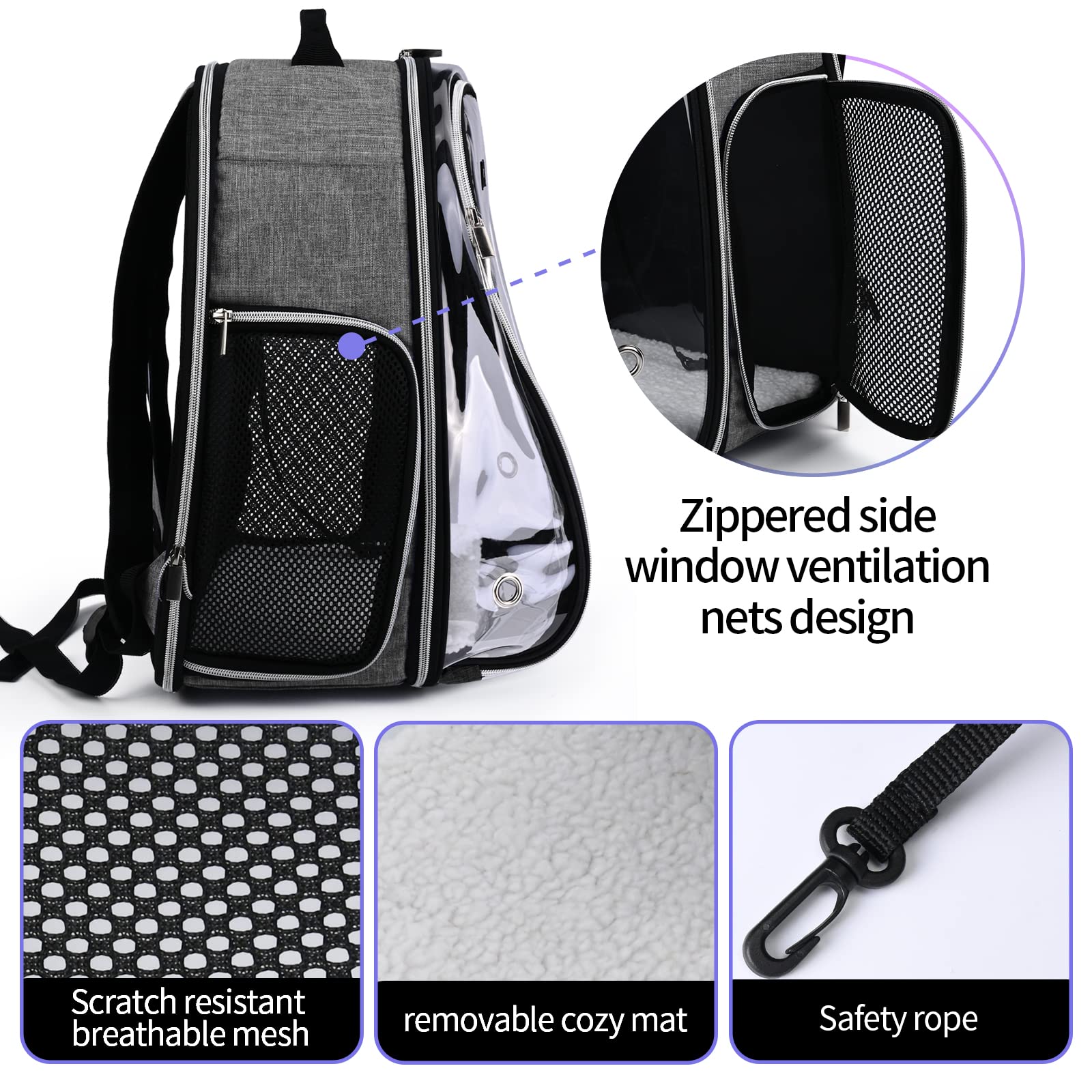 Foto 4 pulgar | Mochila Transportadora Para Gatos Baglher Bubble, Aprobada Por La Aerolínea Dog B - Venta Internacional.