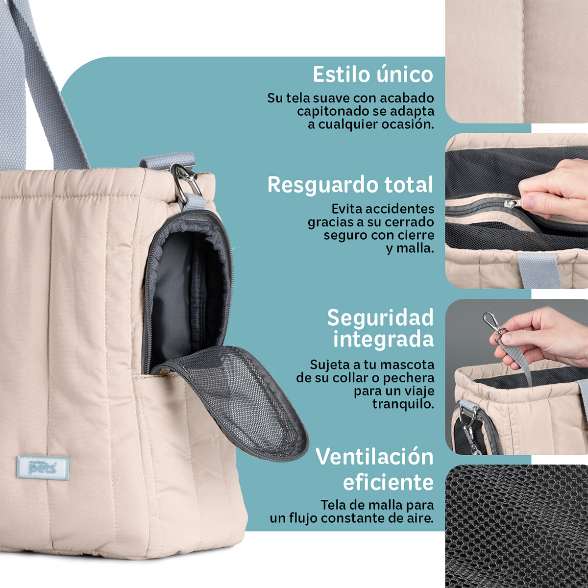 Foto 4 pulgar | Bolsa Transportadora Para Mascota Esquimal Khaki