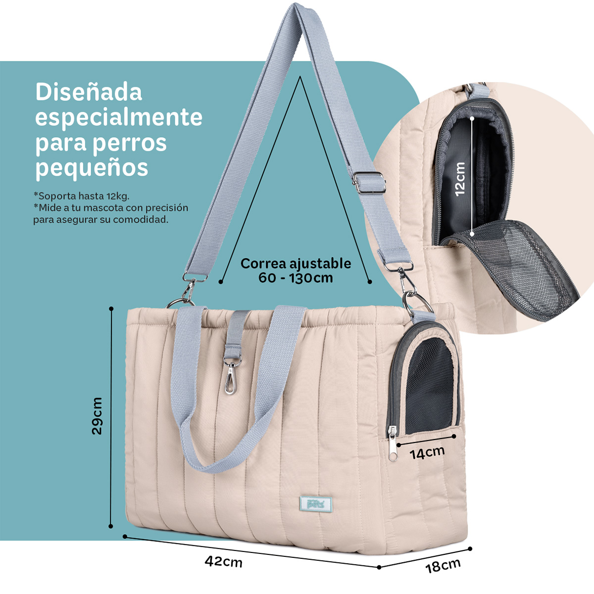 Foto 6 pulgar | Bolsa Transportadora Para Mascota Esquimal Khaki