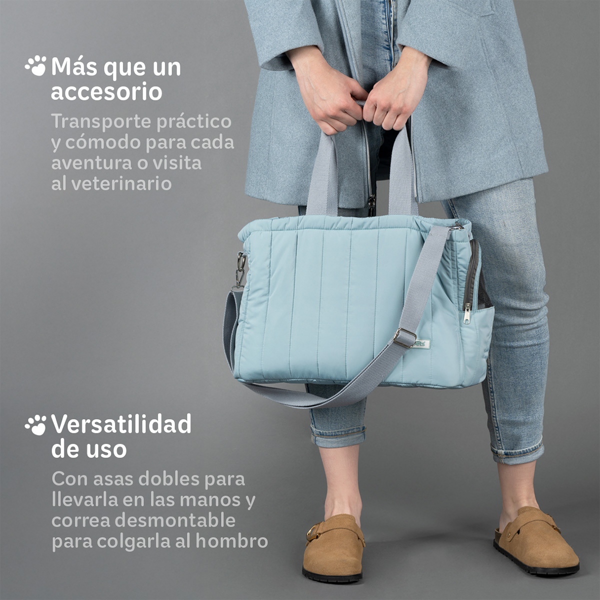 Foto 3 pulgar | Bolsa Transportadora Para Mascota Esquimal Azul Grisáceo