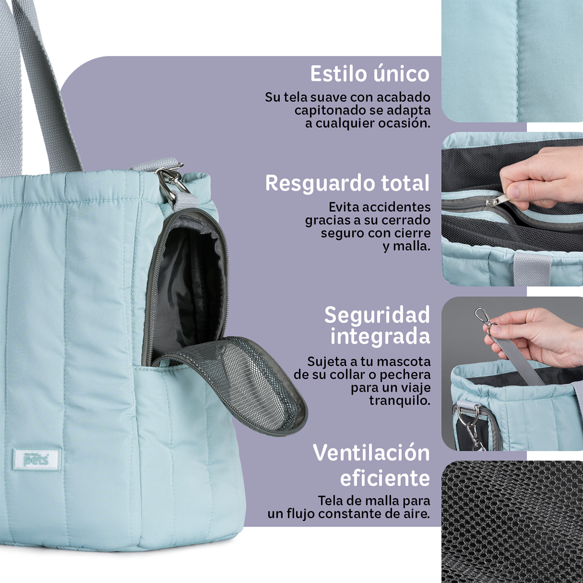 Foto 4 pulgar | Bolsa Transportadora Para Mascota Esquimal Azul Grisáceo