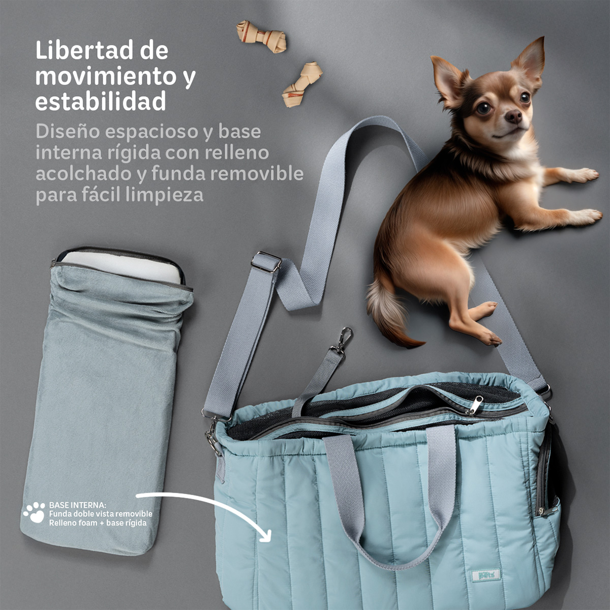 Foto 5 pulgar | Bolsa Transportadora Para Mascota Esquimal Azul Grisáceo