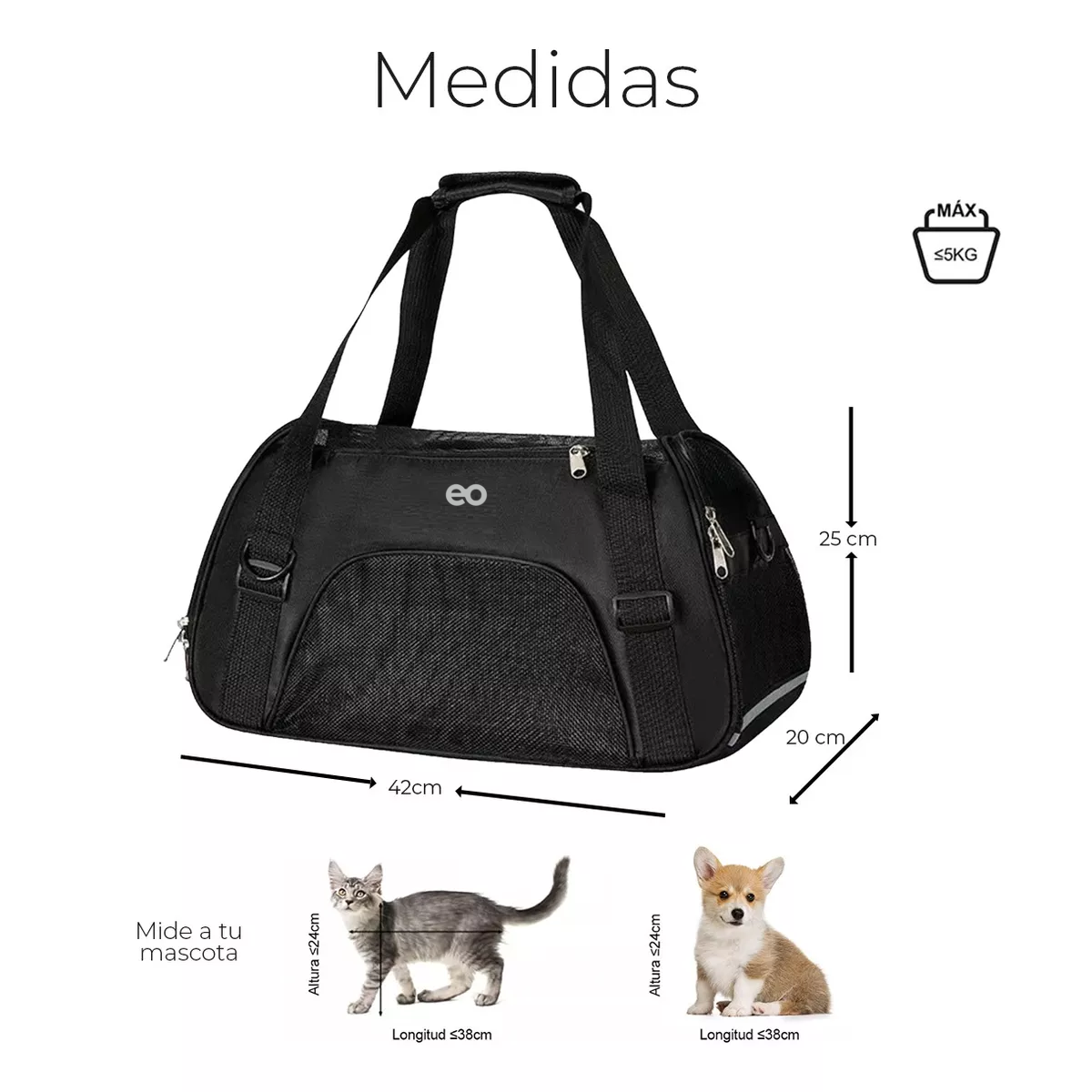 Foto 3 pulgar | Mochila Transportadora Bolsa Mascota Eo Safe Imports Esi-8849-1 Negro
