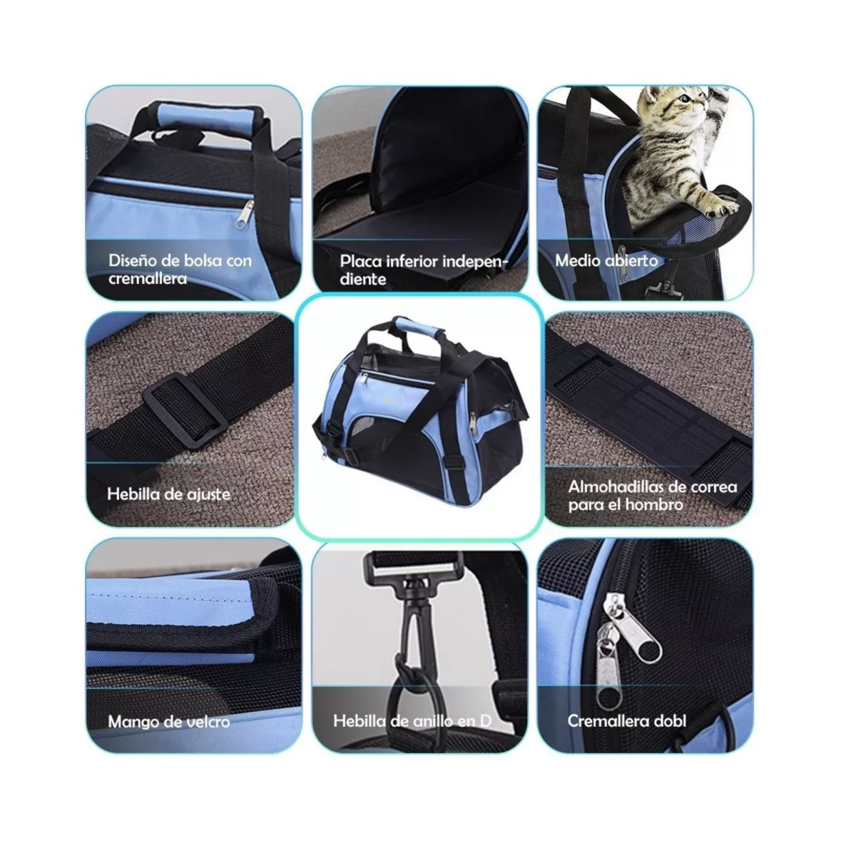 Foto 3 pulgar | Bolsa De Mascotas Plegable Transportadora Para Gatos Perros Eo Safe Imports Esi-9787-1 Negro