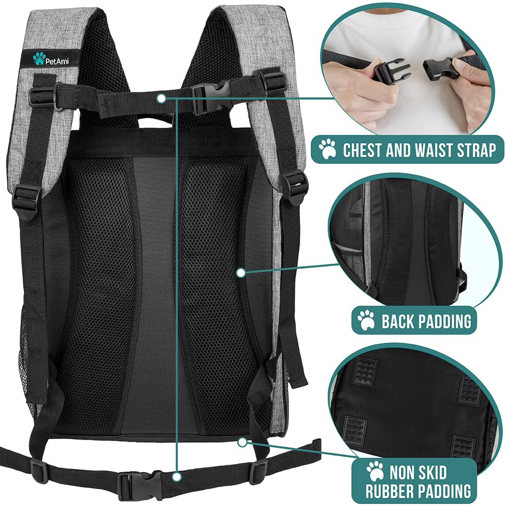 Foto 6 pulgar | Mochila Para Perros Petami Para Gatos Y Cachorros De Hasta 8 Kg, Color Gris - Venta Internacional.