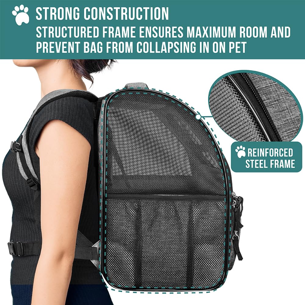 Foto 7 pulgar | Mochila Para Perros Petami Para Gatos Y Cachorros De Hasta 8 Kg, Color Gris - Venta Internacional.
