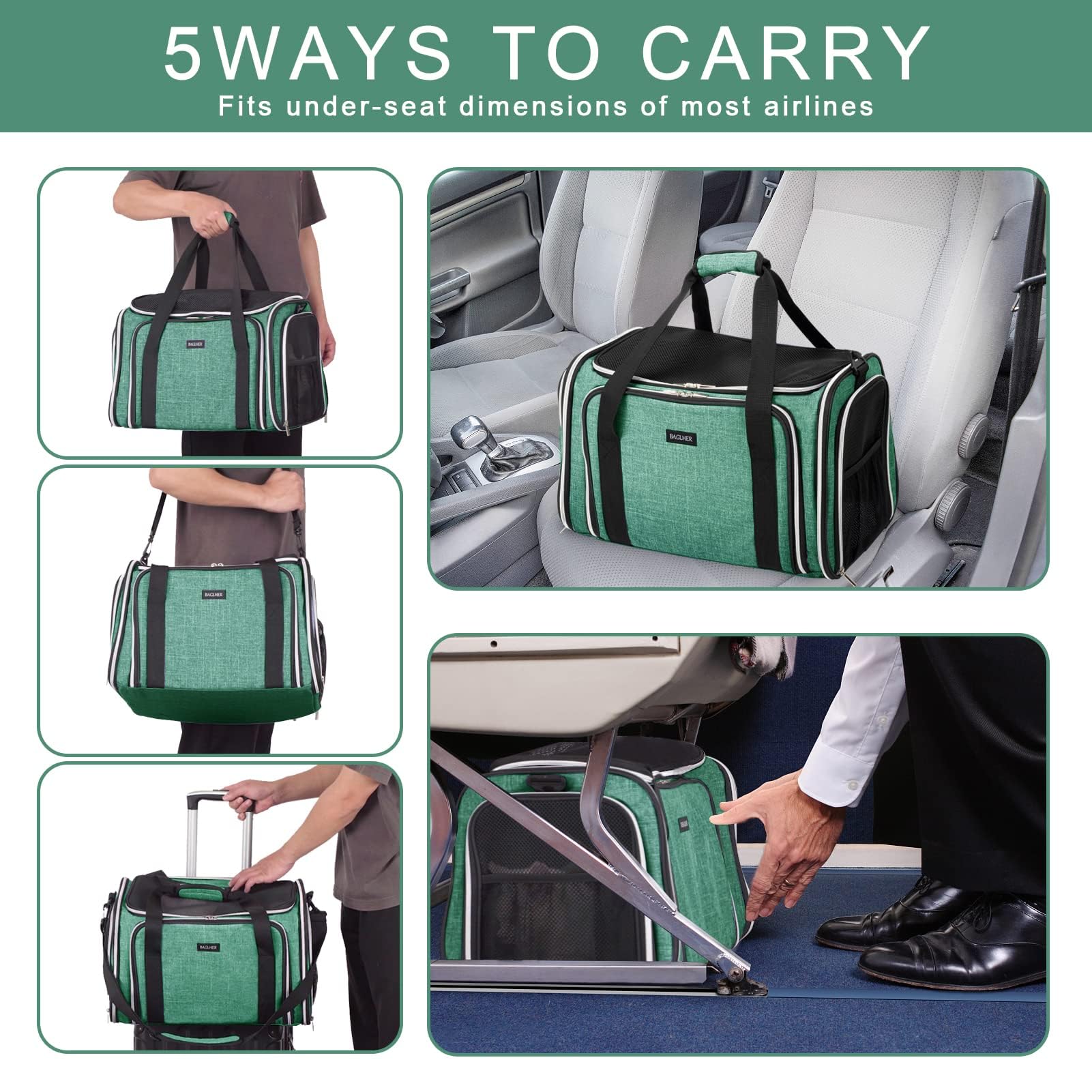Foto 6 pulgar | Bolsa De Transporte Para Mascotas Baglher Aprobada Por Aerolíneas Para Gatos Y Perros - Venta Internacional.