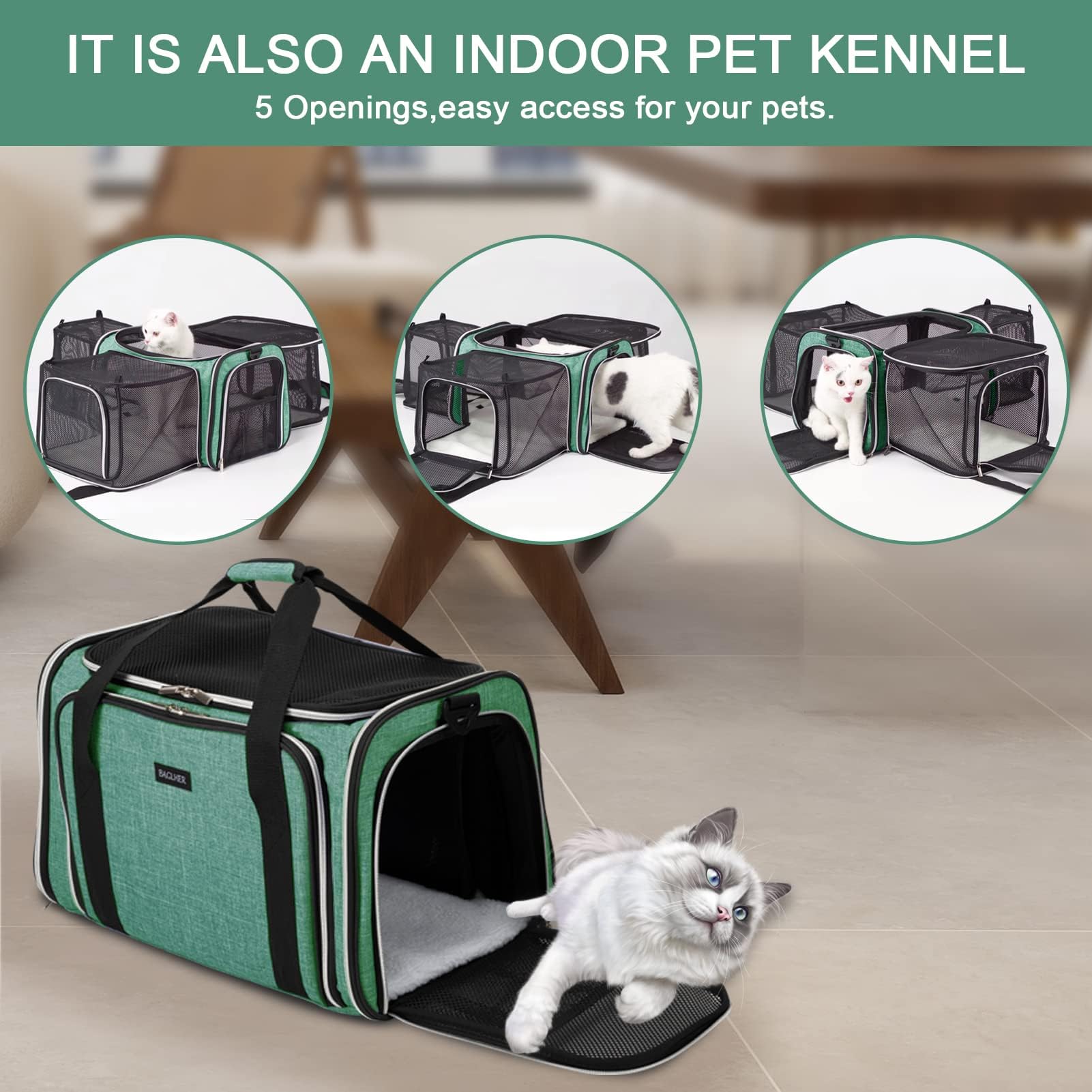 Foto 8 pulgar | Bolsa De Transporte Para Mascotas Baglher Aprobada Por Aerolíneas Para Gatos Y Perros - Venta Internacional.