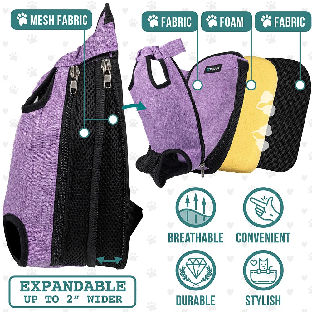 Foto 5 pulgar | Mochila Portabebés Petami Ajustable Para Perros Pequeños, Color Morado - Venta Internacional.
