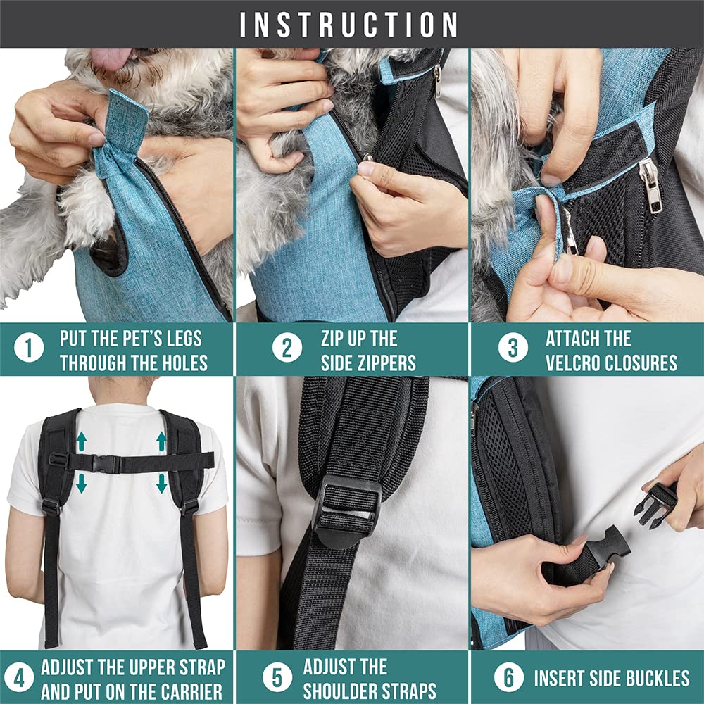 Foto 6 | Mochila Portabebés Petami Ajustable Para Perros Pequeños, Color Morado - Venta Internacional.