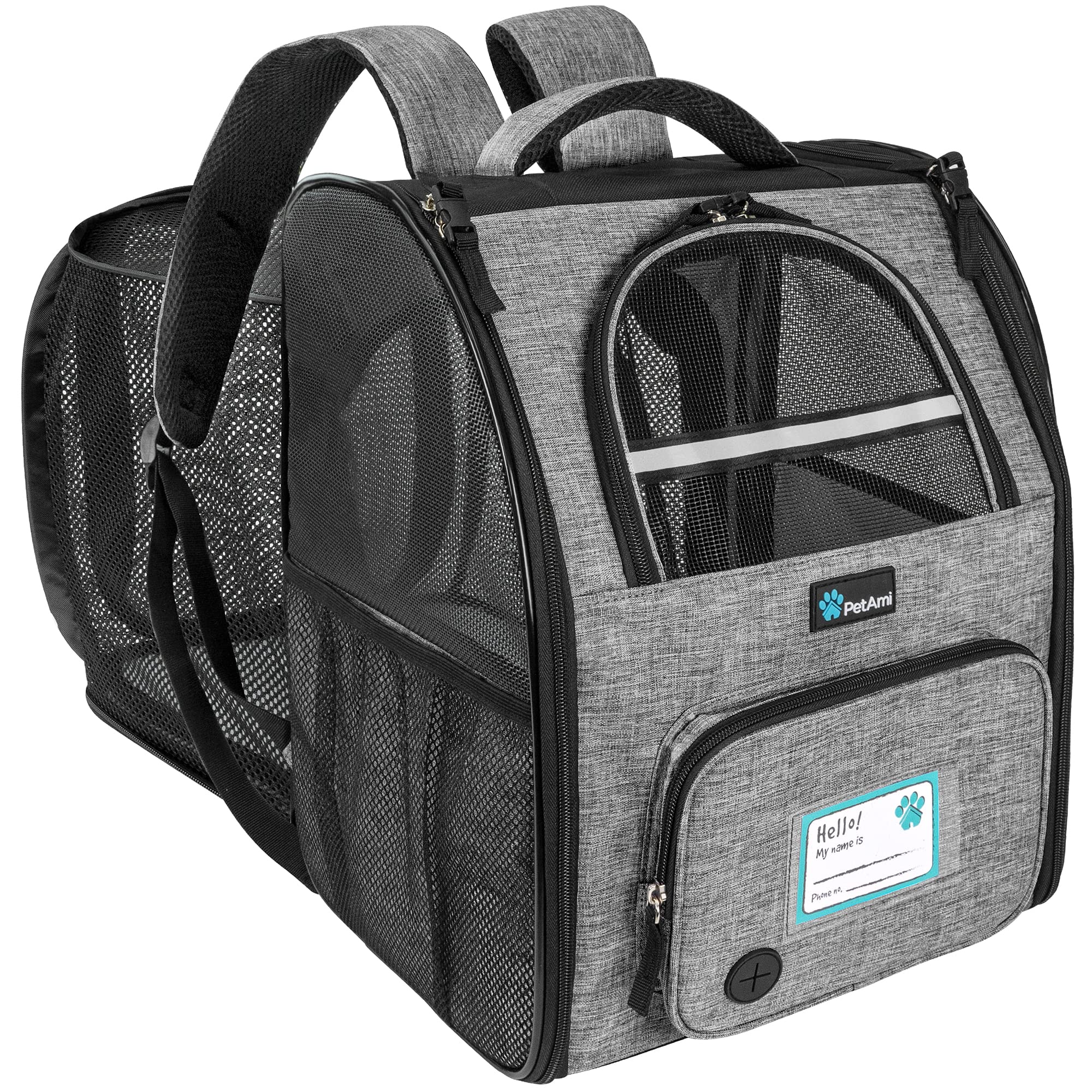 Foto 2 pulgar | Mochila Transportadora De Mascotas Petami Expandible Para Viajes De 8 Kg, Color Gris Claro - Venta Internacional.