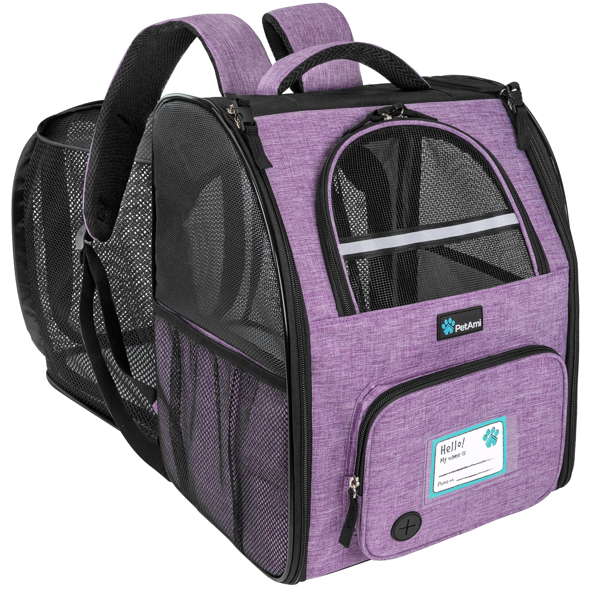 Foto 2 pulgar | Mochila Transportadora De Mascotas Petami Expandible Para Viajes De 8 Kg, Color Morado - Venta Internacional.