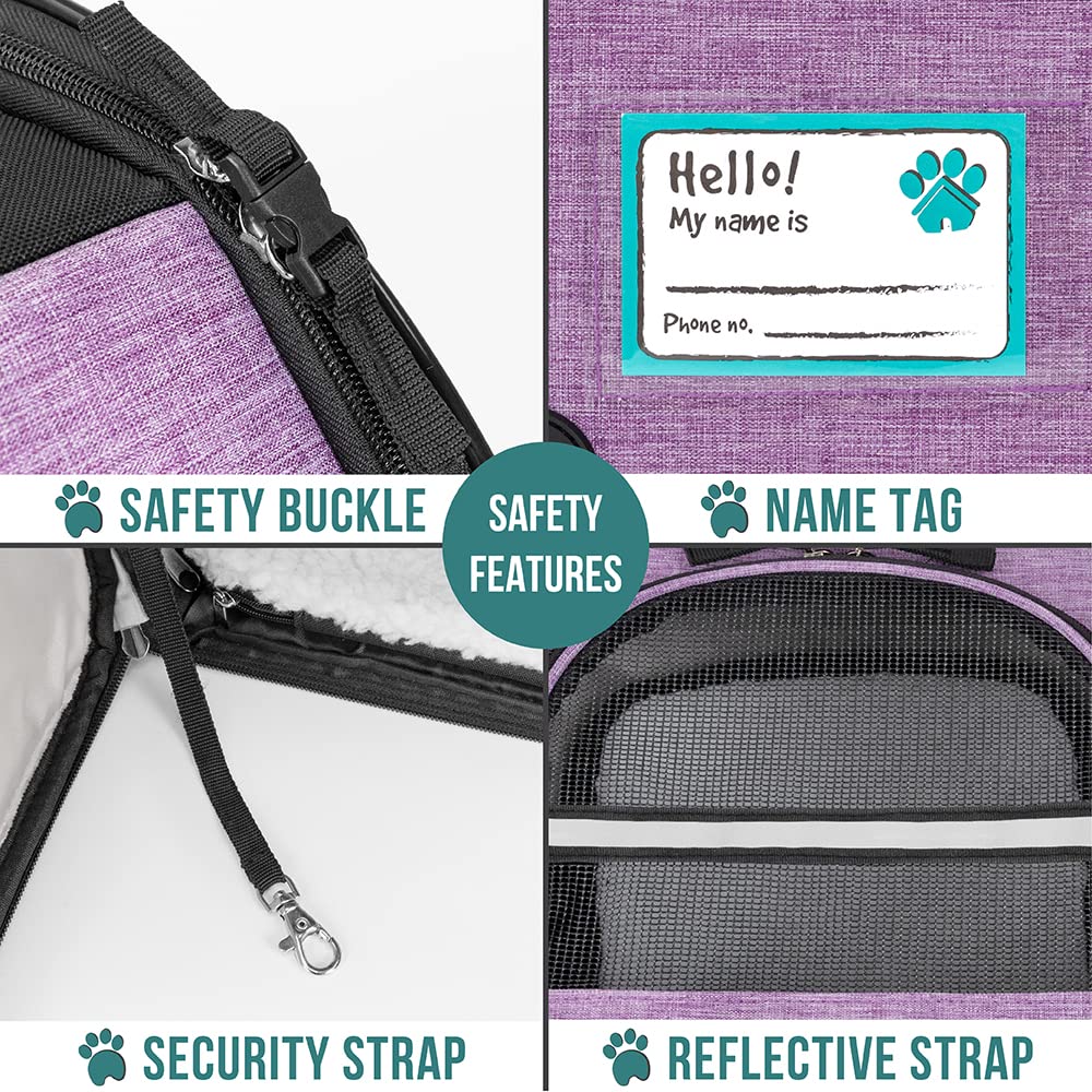 Foto 6 pulgar | Mochila Transportadora De Mascotas Petami Expandible Para Viajes De 8 Kg, Color Morado - Venta Internacional.