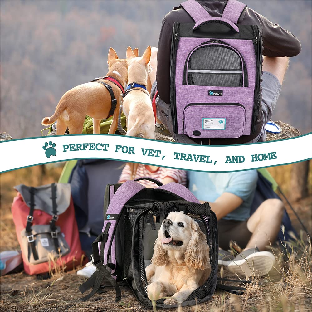 Foto 8 pulgar | Mochila Transportadora De Mascotas Petami Expandible Para Viajes De 8 Kg, Color Morado - Venta Internacional.