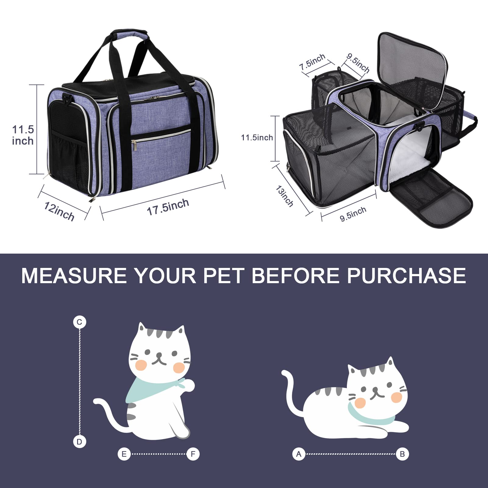 Foto 3 pulgar | Bolsa De Transporte Para Mascotas Baglher Aprobada Por Aerolíneas Para Mascotas Pequeñas Y Medianas - Venta Internac