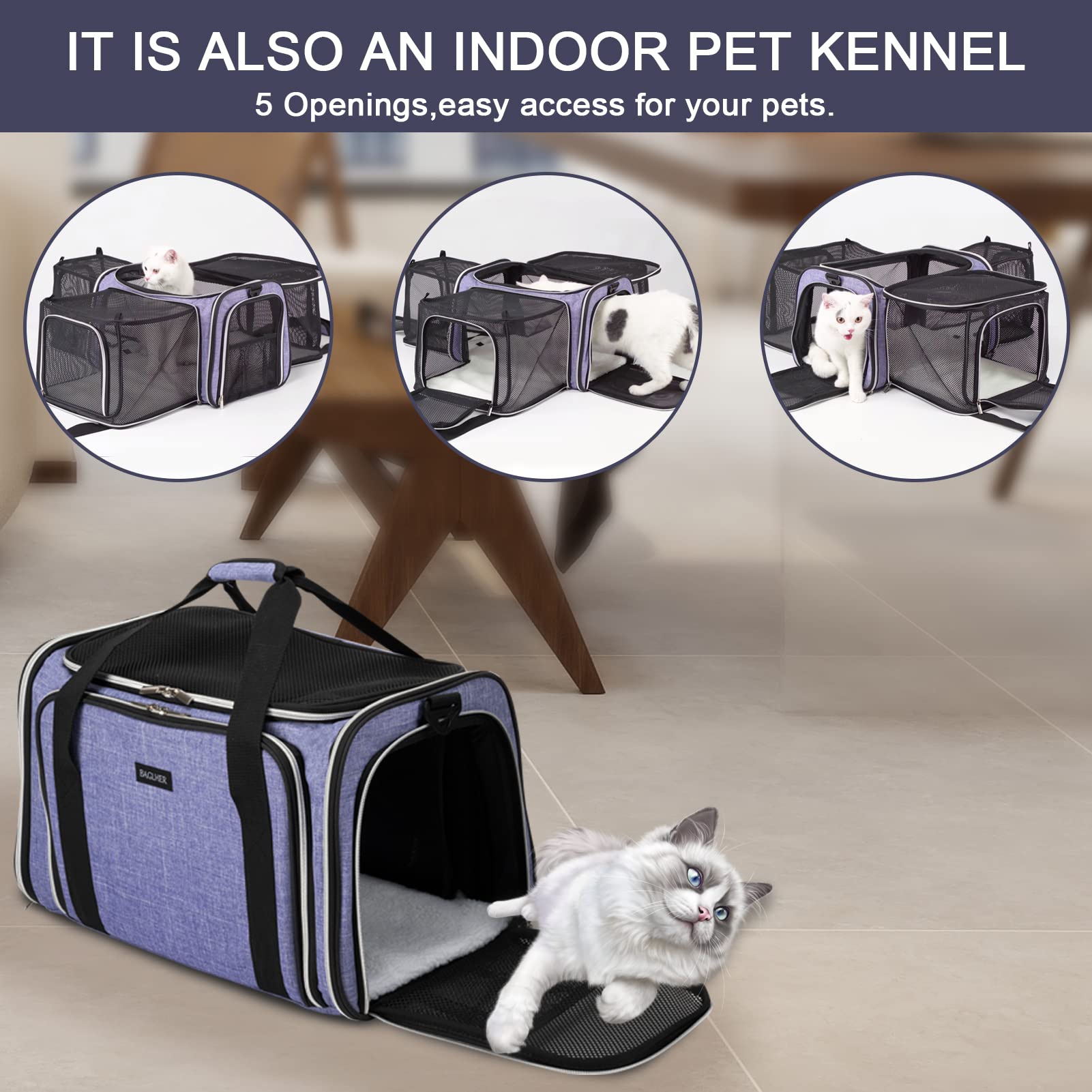 Foto 8 pulgar | Bolsa De Transporte Para Mascotas Baglher Aprobada Por Aerolíneas Para Mascotas Pequeñas Y Medianas - Venta Internac
