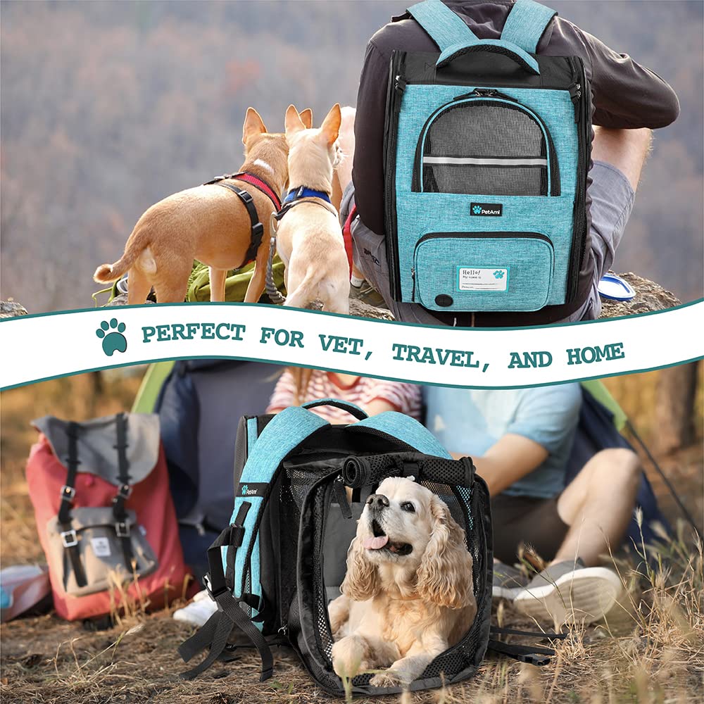 Foto 8 pulgar | Mochila Transportadora De Mascotas Petami Expandible Para Viajes, 8 Kg, Color Verde Azulado - Venta Internacional.